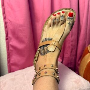 Sam Edelman Tan Studded Sandals